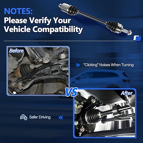Miniatura 3 de Ejes CV delanteros FWD repuesto para Honda Odyssey Truck Van 3.5L V6 2007-2010, par de ensamblaje de eje articulado CV para conductor y pasajero LH