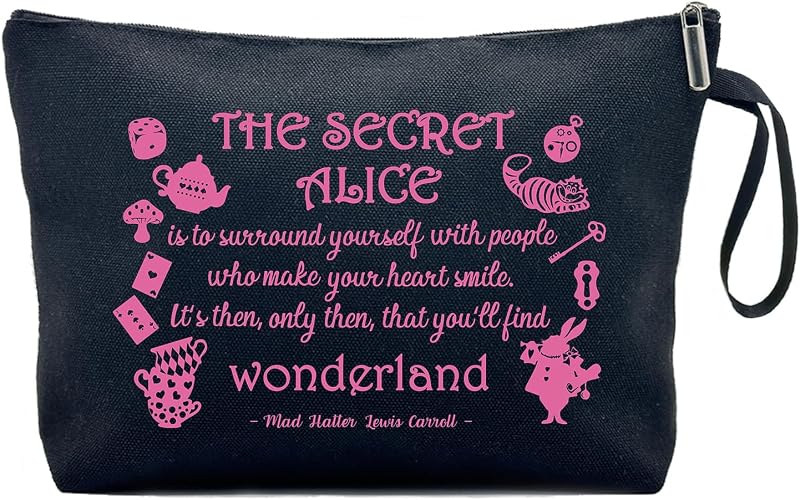 Necessaire de maquiagem Wonderland Fairy Tale em lona com zíper