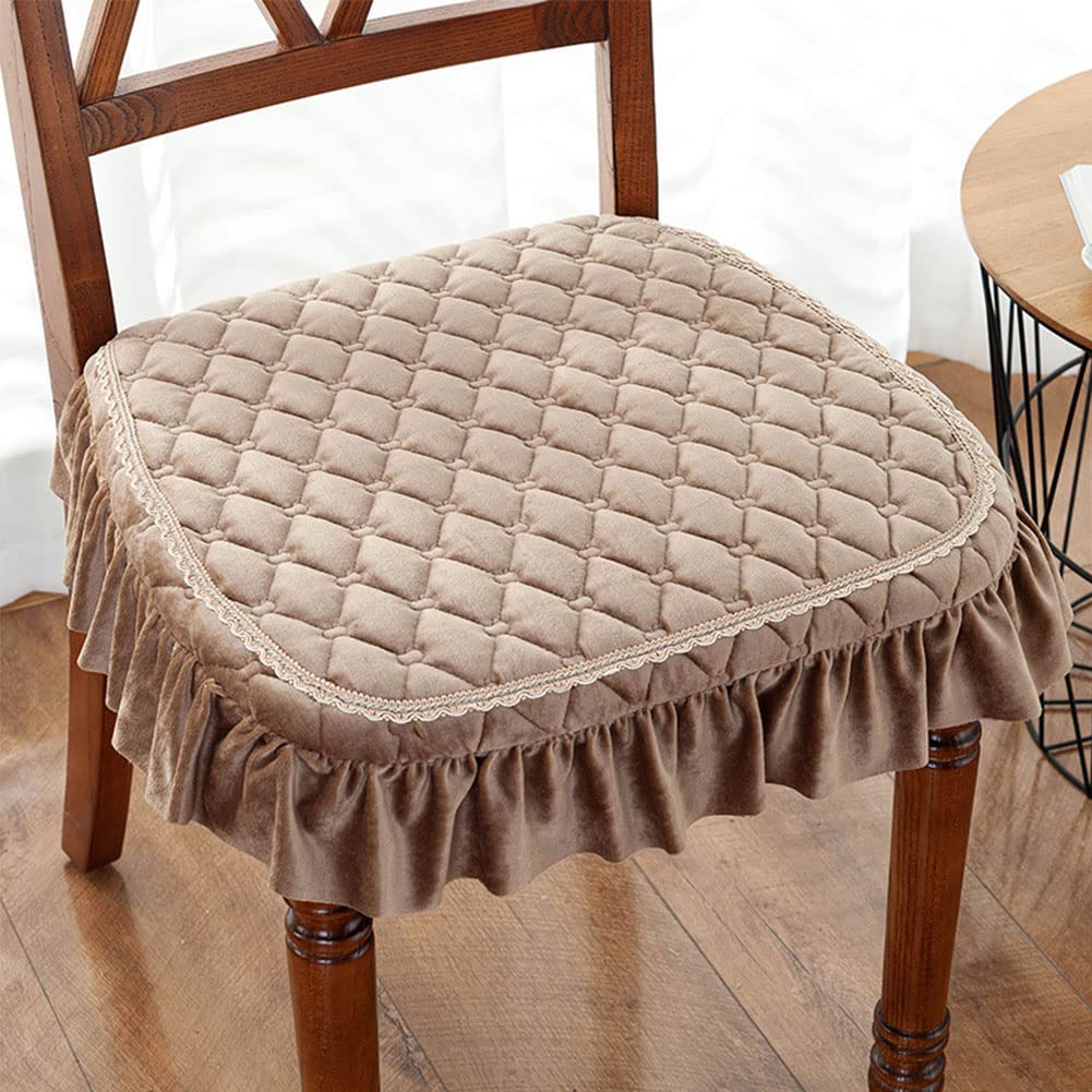 Cojines para sillas de comedor pack de 6 con lazos y fundas lavables con volantes para cocina