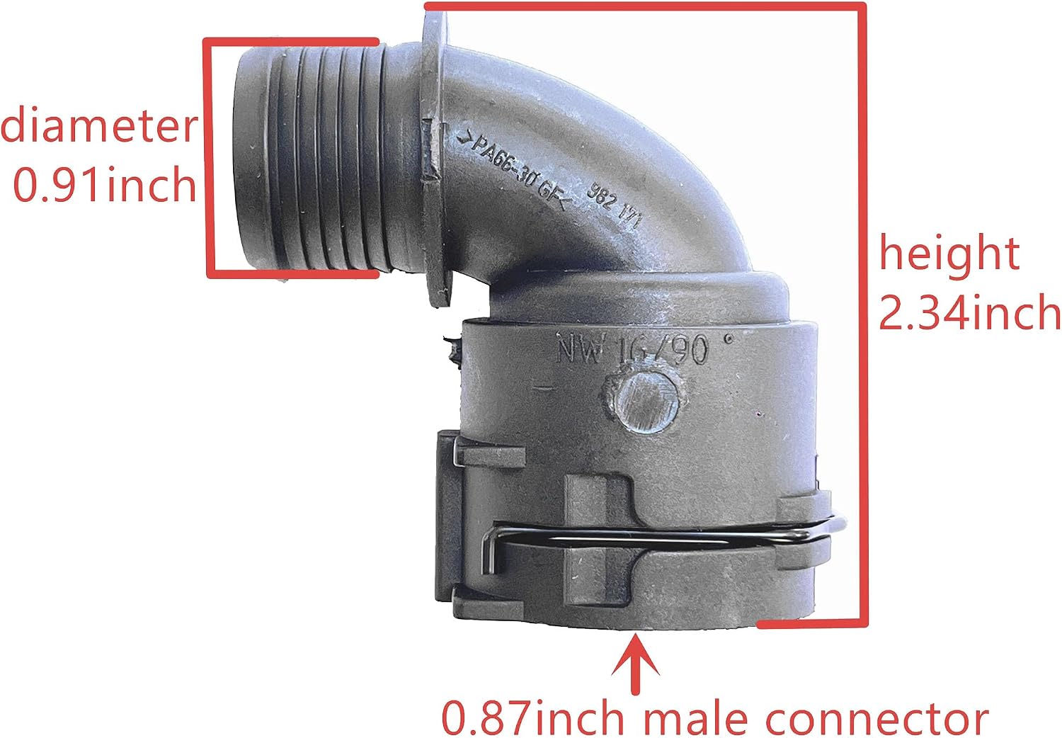 6982171, NW16 Coolant Hose Connector Adapter,Radiator Pipe Line Fittings for BMW,X3,X5,X1,3 Series,5 Series,X7,Audi,VW,MINI,Car,Porsche,Engine Heater Hose Assembly,Tube Coupler Repair Kit,Elbow Joint