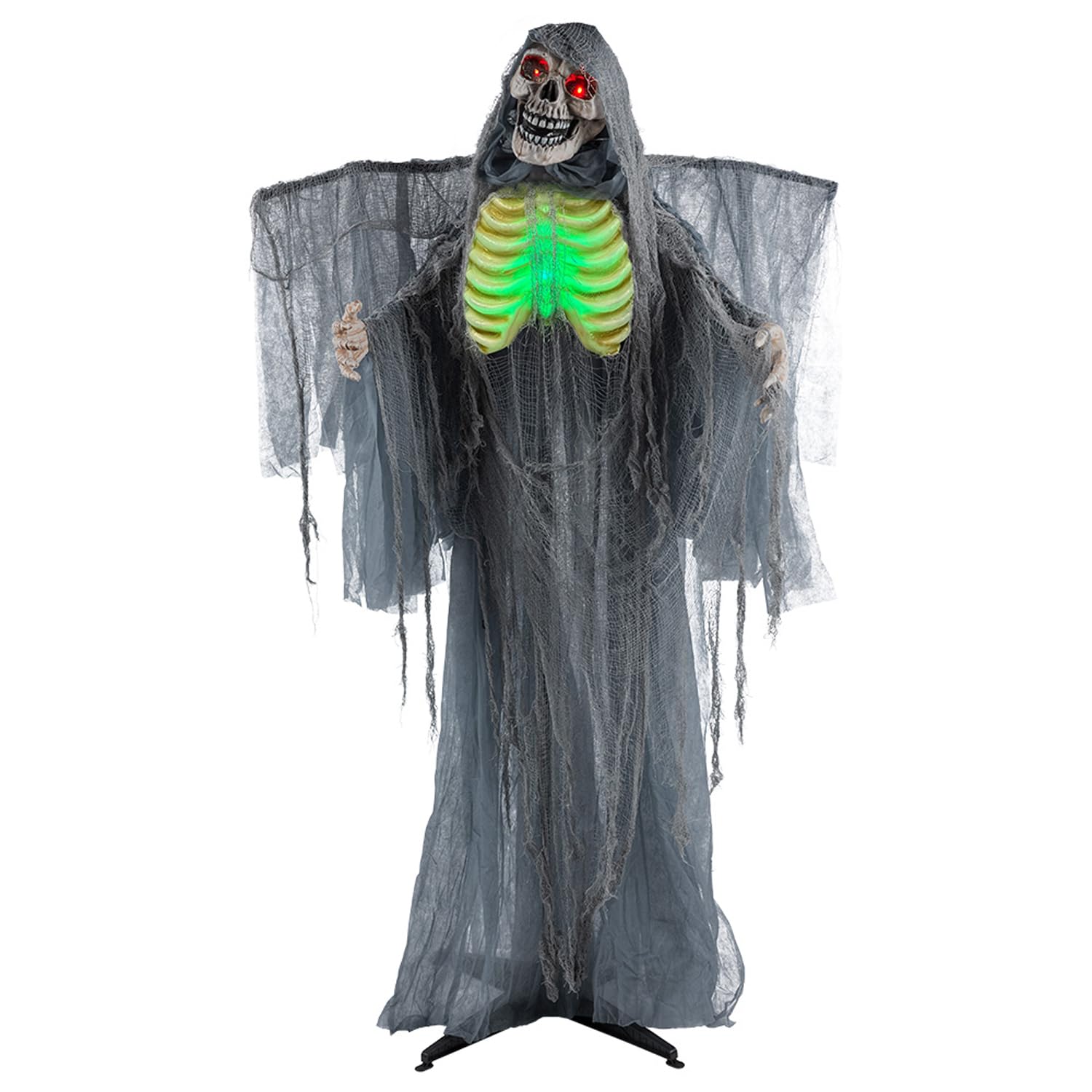 Boland - Guardián Interactivo de la Cripta de Terror, 170 cm | Decoración de la Parca con LED, movimiento y sonido para Halloween, Carnaval y fiestas temáticas