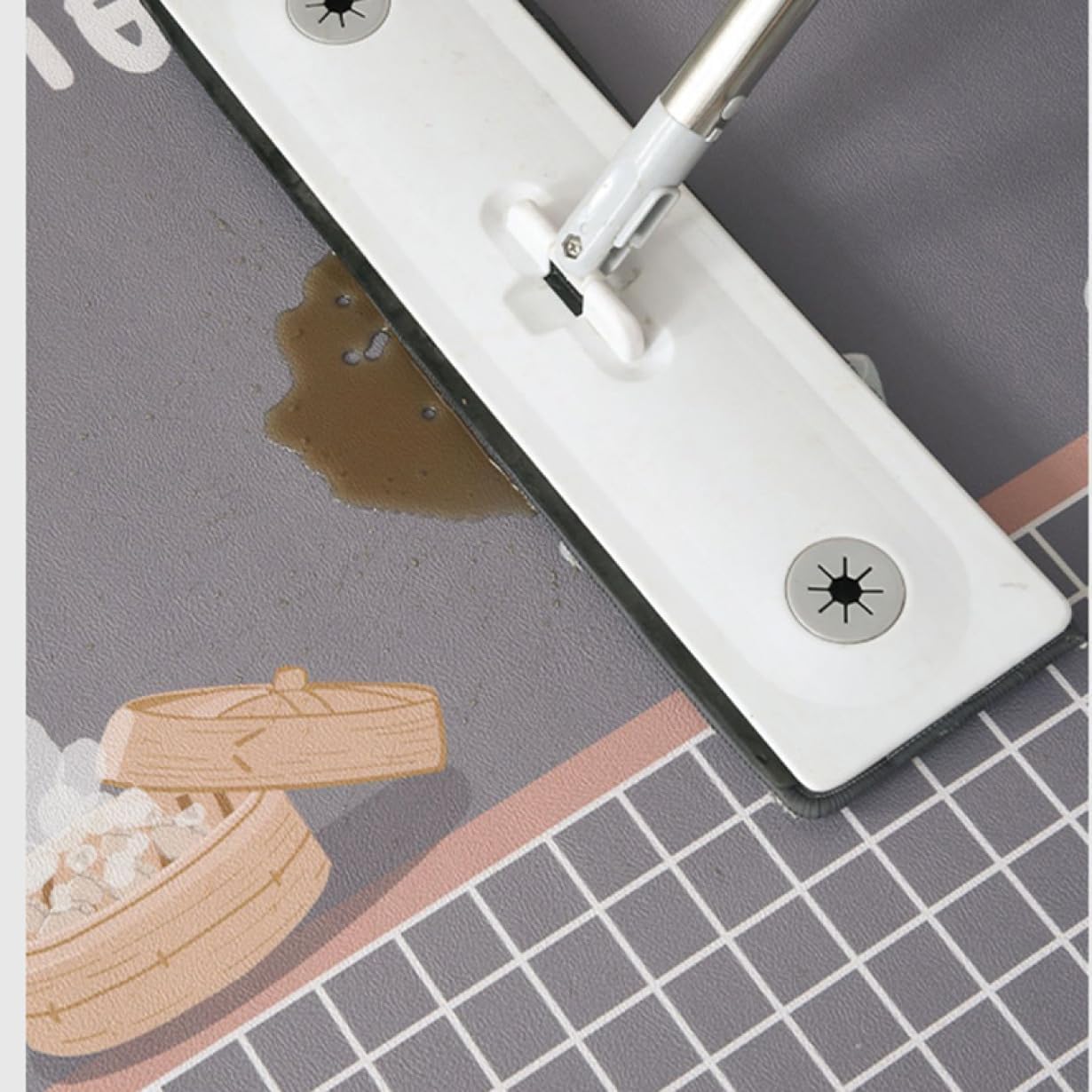 [HOG6] キッチンマット 拭ける 80*120cm 低反発 クッション 立ち心地いい 柔らか 厚手 カットできる 台所 マット