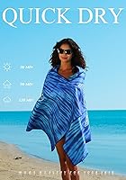 Vista 6 de Paquete de 4 toallas de playa ligeras y delgadas de microfibra, sin arena, de secado rápido, súper absorbentes, toallas grandes para piscina, yoga