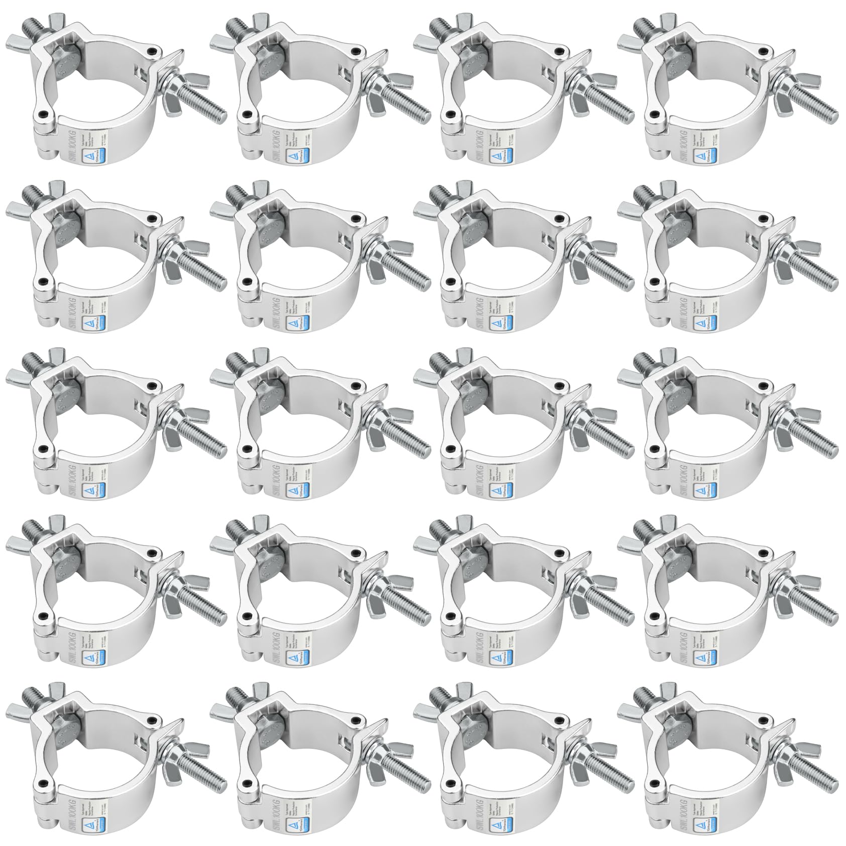 20 Pack 2"Truss lighting Clamps, Aluminum O-Clamp Stage Lighting Moving Head Light Par Light Spotlight,Max Load 220 LB,TUV Certificated