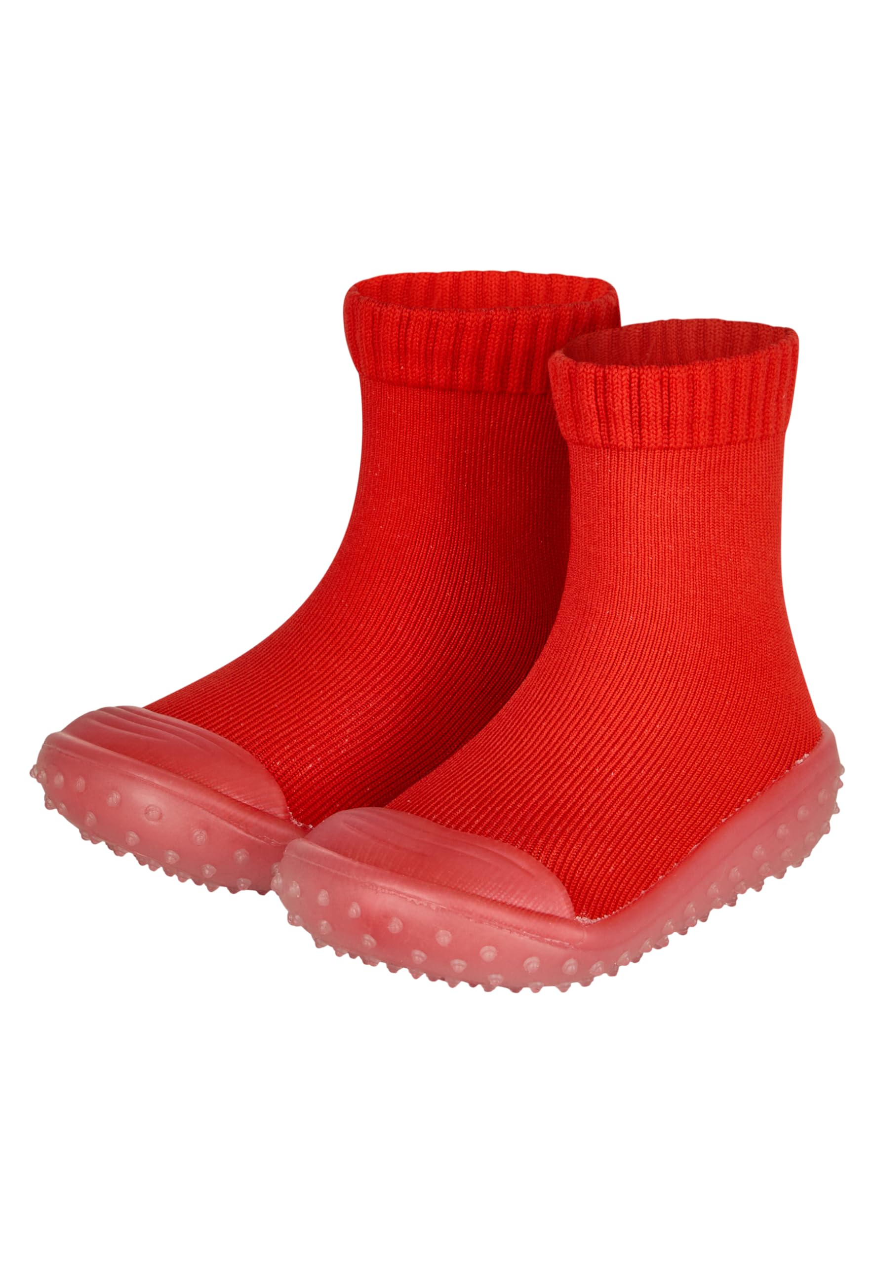 Sterntaler Adventure Socks Uni – Babysocken mit transparenter profilierter Gummisohle, herausnehmbarer Innensohle und hochgezogener Zehenkappe, Rot, Größe 26