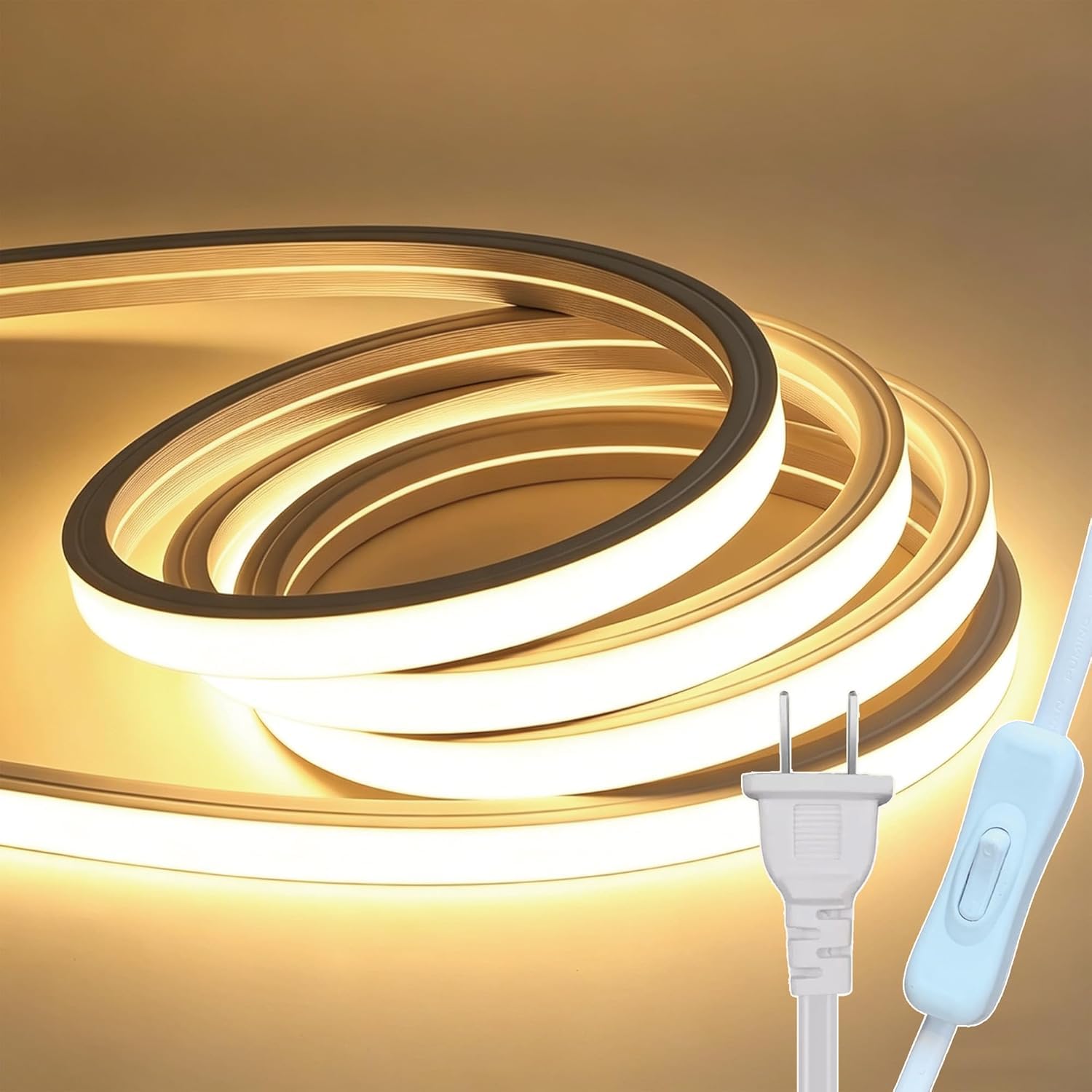 LEDテープライト チューブライト 切断可能 電球色 3000K 10M Amazon.co.jp: LEDテープライト 10M 高輝度 チューブライト 防水