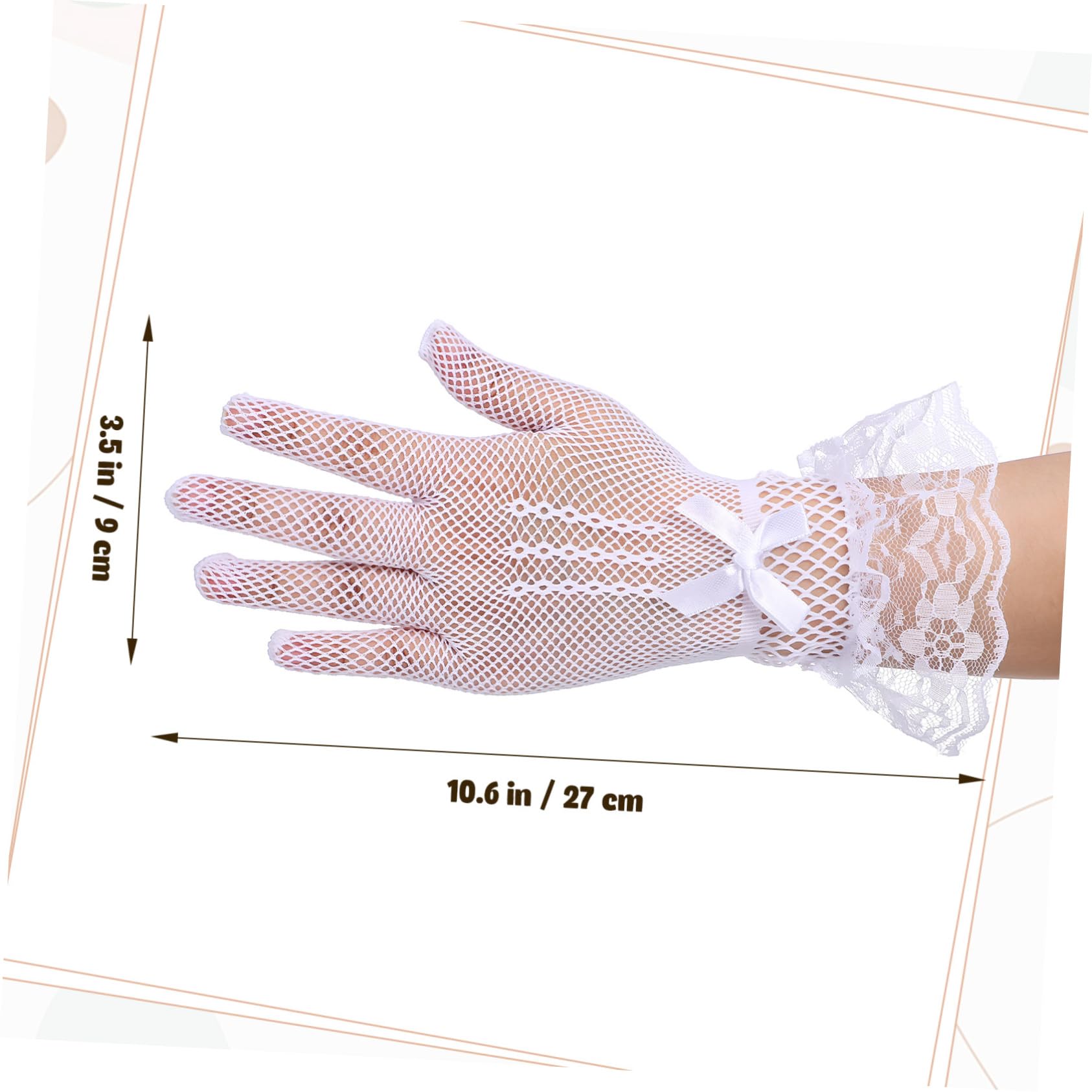 TOVINANNA Bridal Gloves Set of 12 Mesh Wedding Gloves Black Lace Elegant for Formal Events