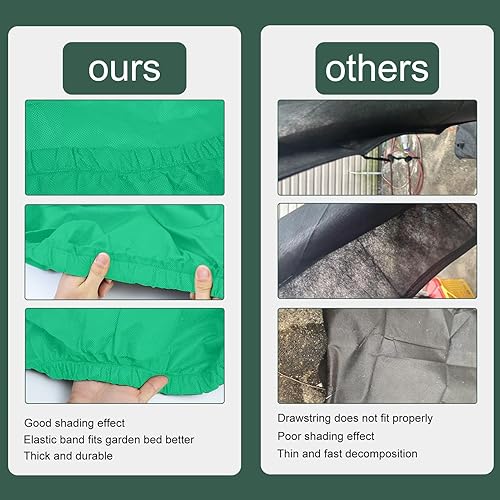 Miniatura 10 de Mofuiry Cubierta de mantillo para cama de jardín elevada, 2 x 4 pies, color negro, cubierta de repuesto para maceta con elástico para jardineras de