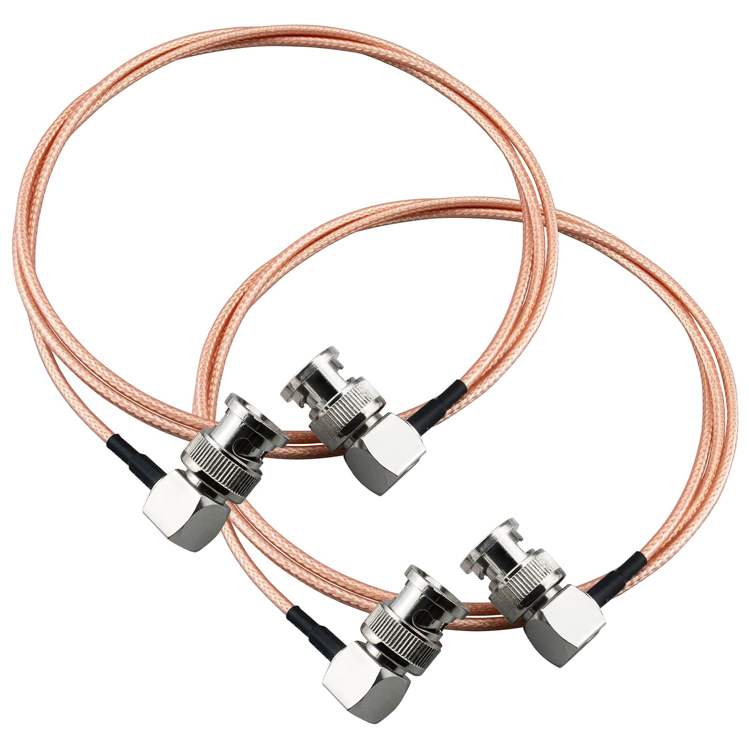 BNC Male Right Angle to 90 Degree BNC Male 3.28Ft Elbow Cable RG316 Coaxial Cable Connector Right Angle Extension Cable 1M for WiFi Antenna Pigtail Jumper HD SDI Video (2 Pieces)