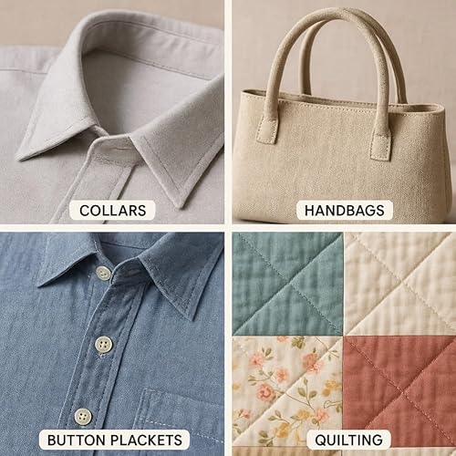 Miniatura 5 de H.B.I. PRODUCTS - Tejido de color blanco fusible ligero de 12 pulgadas x 25 yardas para manualidades, acolchado, costura, tapetes, vestidos,