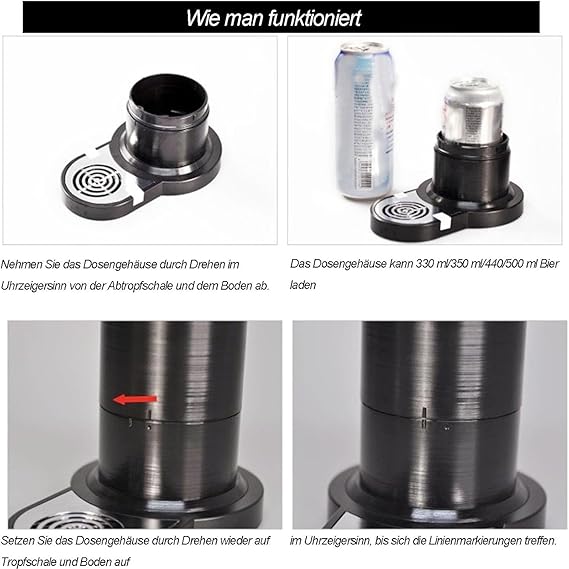 Draft Pour Beer Dispenser,Canned Beer Draft System,Beer Foam Maker,Mini Kegerator,Beer Can Tap,Converts Any Can Into Draft for Beer Bars,Family, Father's Day, Black