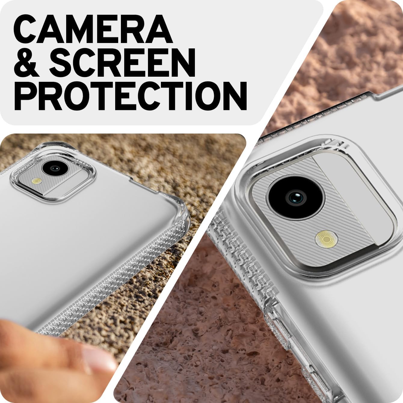 ITSKINS Spectrum R Clear Protective Phone Case Compatible with Nokia C110, Anti-Yellowing, Shockproof Cover, Scratch-Resistant, Enhanced Grip with Ultra Sensitive Buttons | Transparent