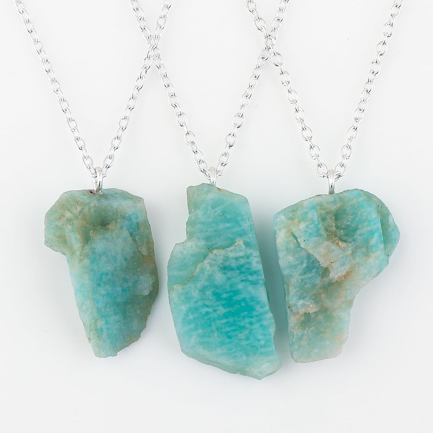 Raw Gemstone Necklace – Natural 15–25mm Crystal Pendant with Silver Plated Chain – Handmade Boho Jewelry for Women – Healing Stone Gift – Adjustable Necklace - Image 2