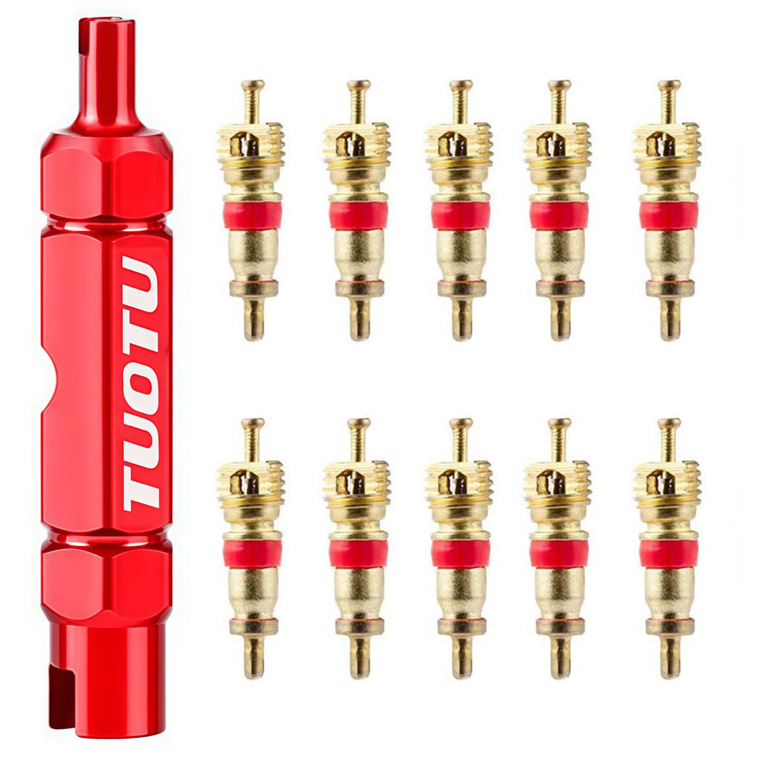 Valve Core Remover Tool Kit Bike and Car Valve Core Repair Tool with Brass Replacement Schrader Valve Core-image-35