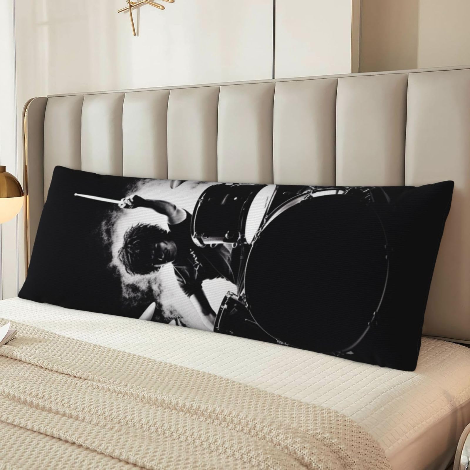 Drummer Body Pillow Cover with Hidden Zipper 54"X20",Ultra Soft Microfiber Long Pillow Case Decorative Bedding Pillowcase Cushion Cover Cases for Bedroom Couch Sofa,Home Gifts