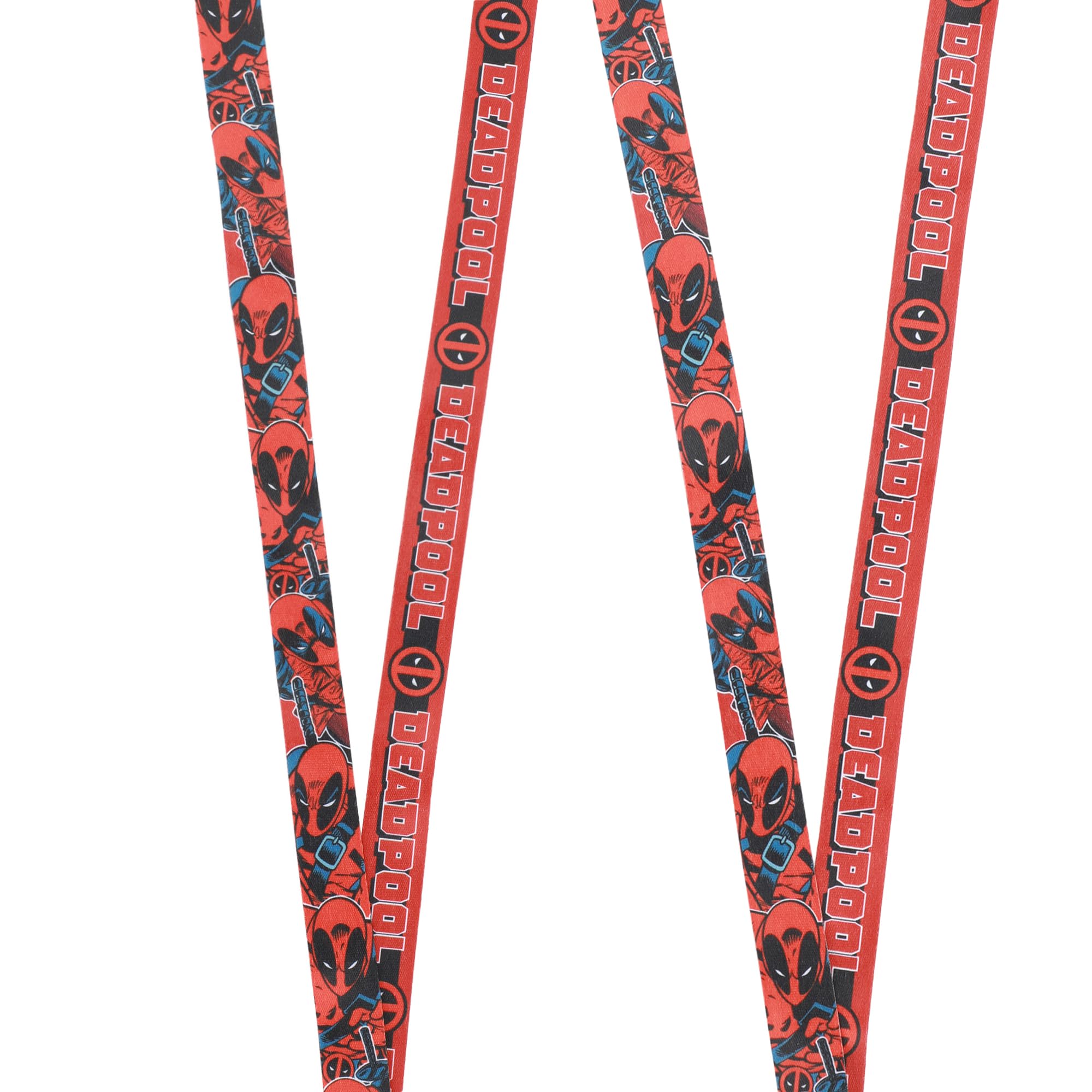 Deadpool Mask Logo Smycz 56 cm z etui na identyfikator, Czerwony, OSFA