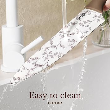 CAROTE Kitchen Knife Set, 6 Floral Knives with 6 Blade Guards, 12-Piece | Stainless Steel Blades, Ceramic Nonstick Coating, Long-Lasting Sharpness, Rust-Resistant, Non-Slip, Dishwasher Safe