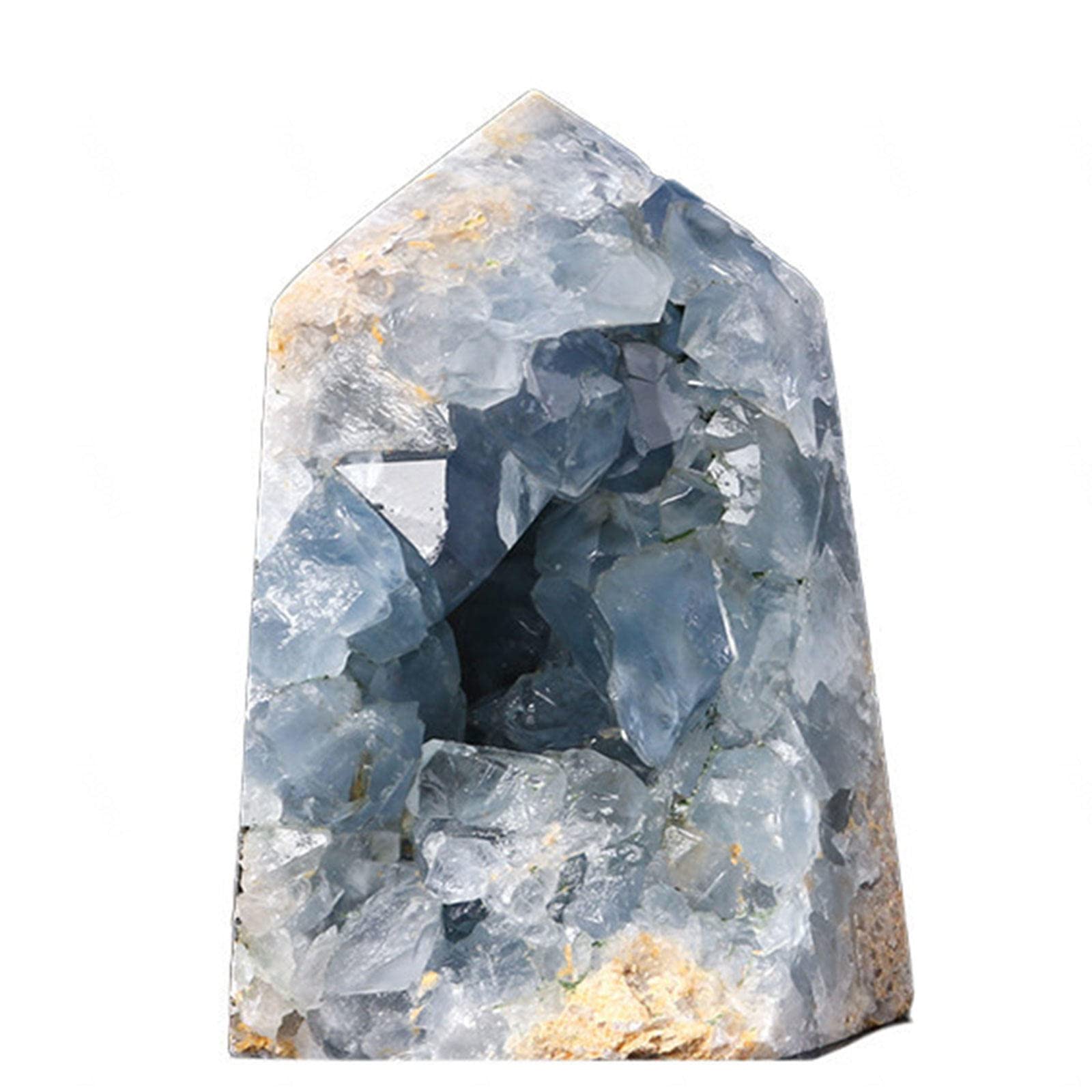 Geoda de celestita azul para decoración del hogar y meditación 1