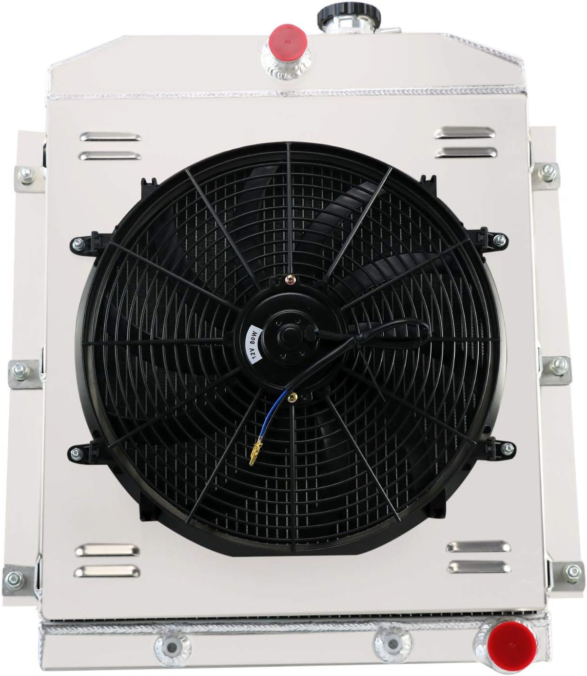 4ROW Radiator+Shroud Fan+Thermostat FOR 47-54 Chevy C/K 3100 3600 3700 3800/3900, Replacement Radiator, Aluminum Radiator, radiador