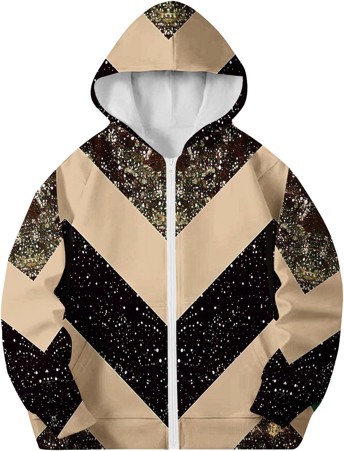Zipper Up Hoodies for Girls and Boys Color Block Long Sleeve Outwear Loose Fits Children Fall Jacket 4-12 Years