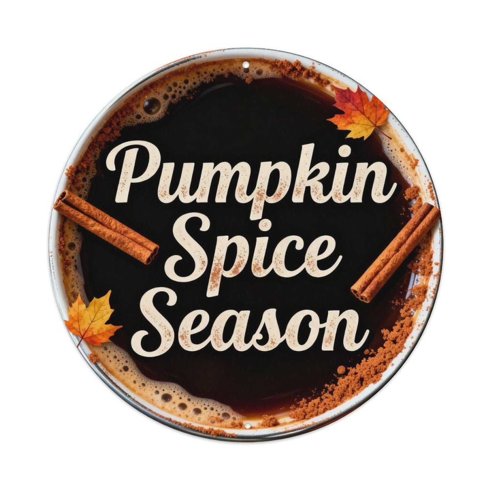 Pumpkin Spice Season Metal Tin Sign Plaque