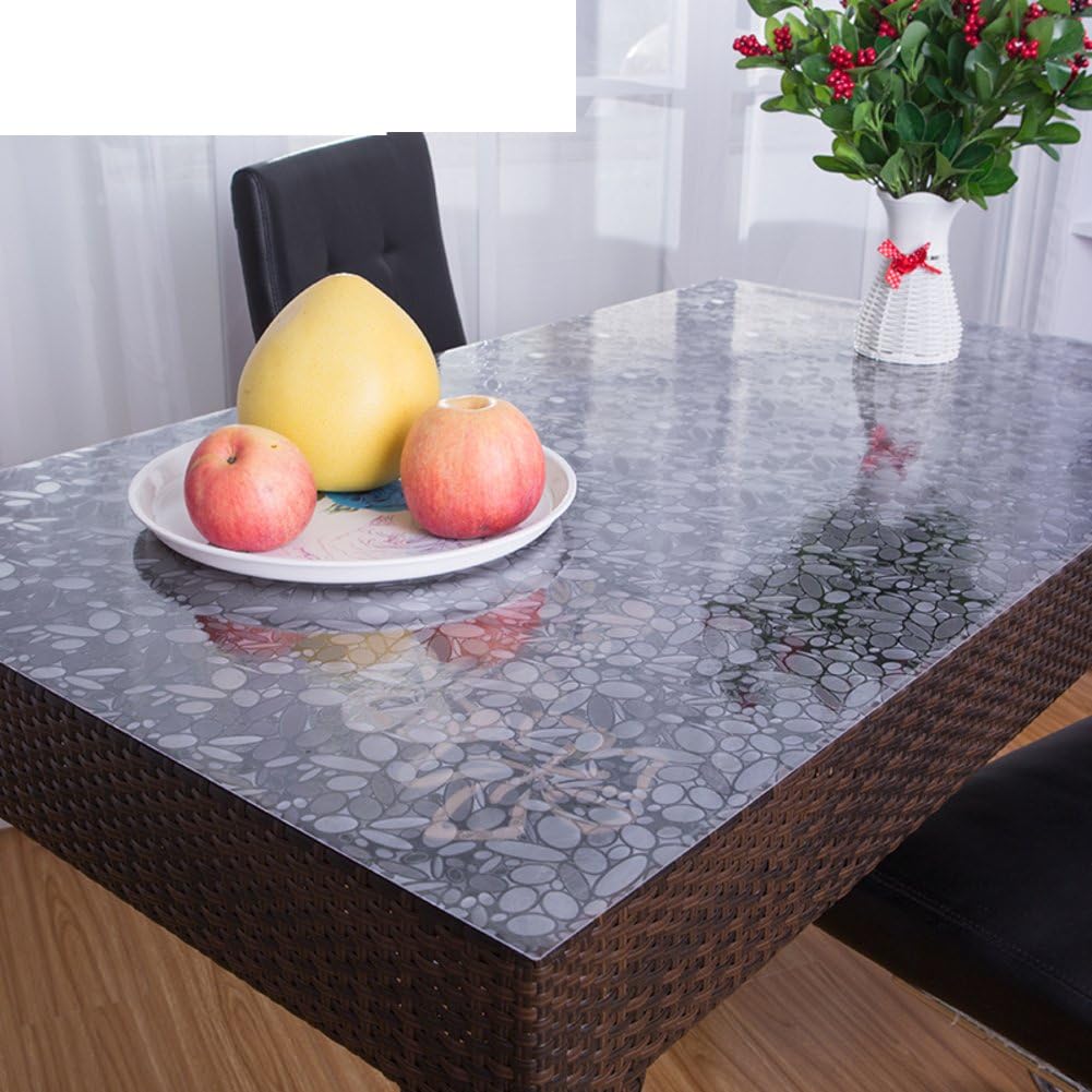 PVC Disposable Waterproof Oil-Proof Soft Glass Heat-Resistant Table-Cloth Age Coffee Table Pad Tablecloth-K 90x150cm(35x59inch)