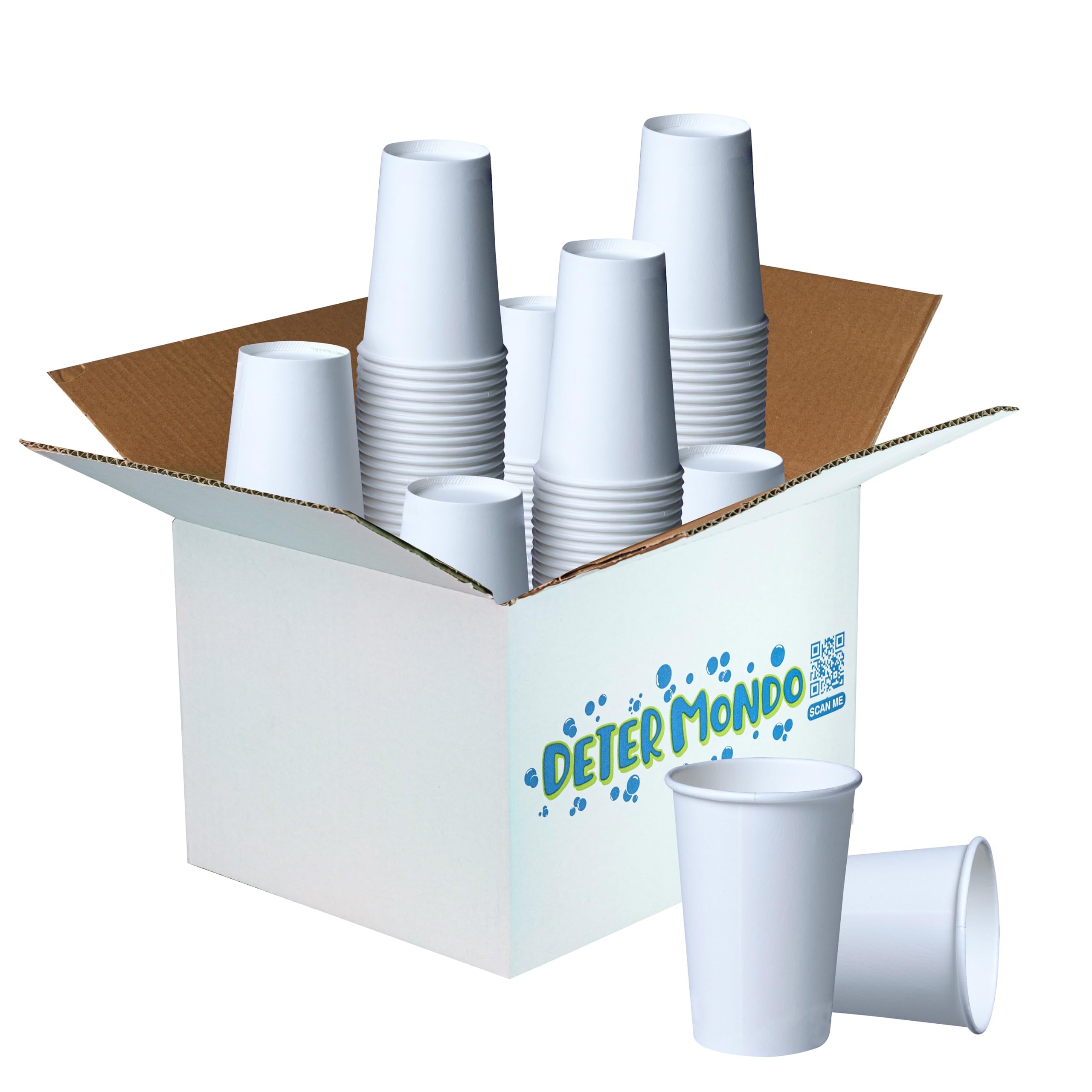 DETERMONDO Bicchieri Carta Bianchi Monouso Grandi 360 ml Usa e Getta, Biodegradabili, Termici Ideali Per Acqua, Caffè, Cappuccino, Tisane e Bevande Calde Compostabili e Riciclabili 1000 pz
