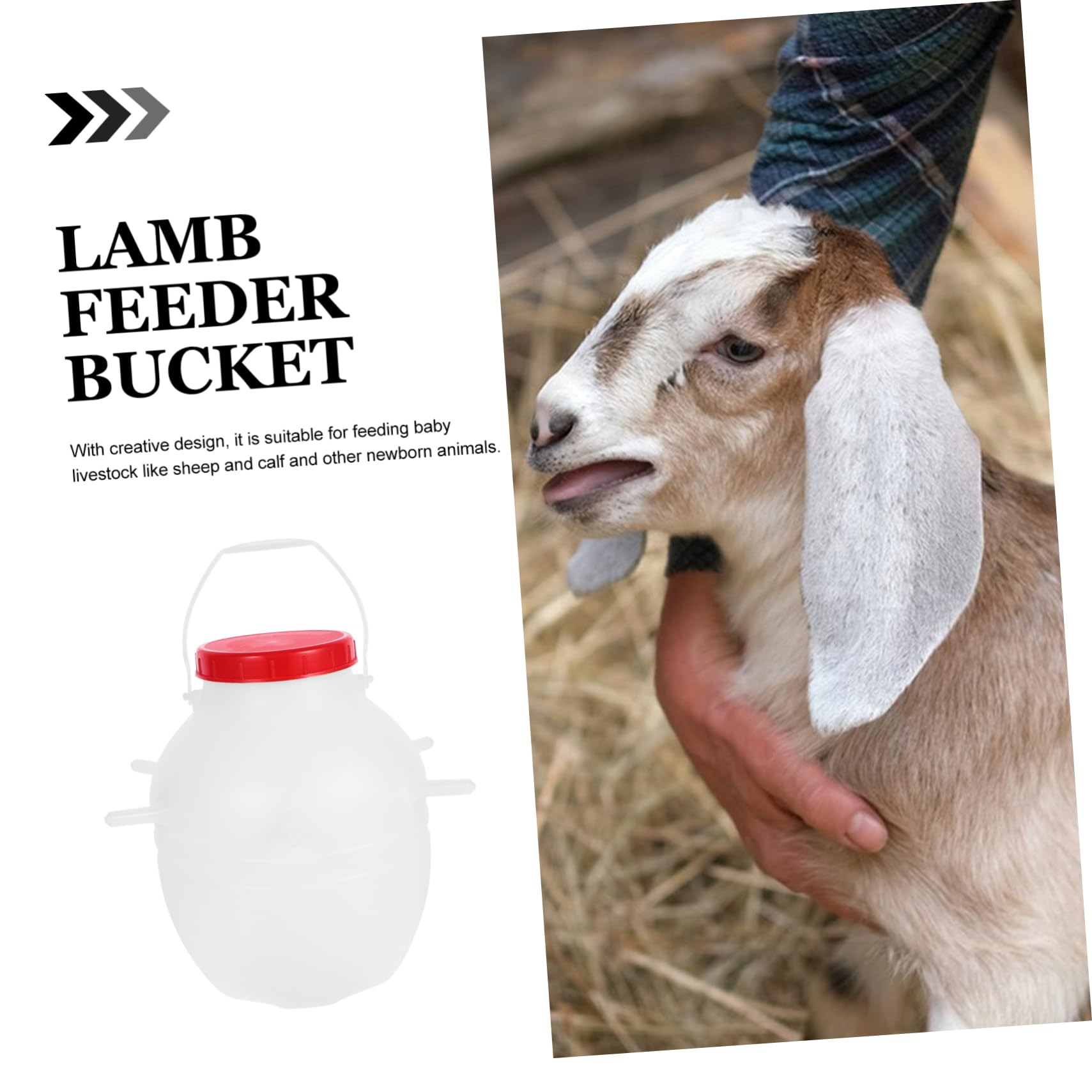 Biberon per Agnelli 8000ml Bianco in Plastico e Silicone | Riutilizzabile, Design Creativo, Alimentazione Comoda e Sicura, Capacità Grande