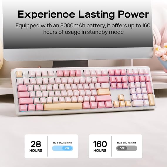 EPOMAKER TH108 Full Size Mechanical Keyboard+Puff Aviator Coiled USB Cable