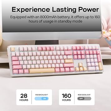EPOMAKER TH108 Full Size Mechanical Keyboard+Puff Aviator Coiled USB Cable