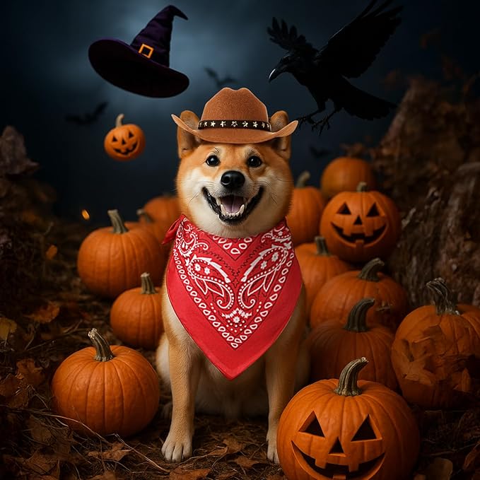 Disfraz de Vaquero para Perro Huhumy con Sombrero y Pañuelo Talla M miniatura 6