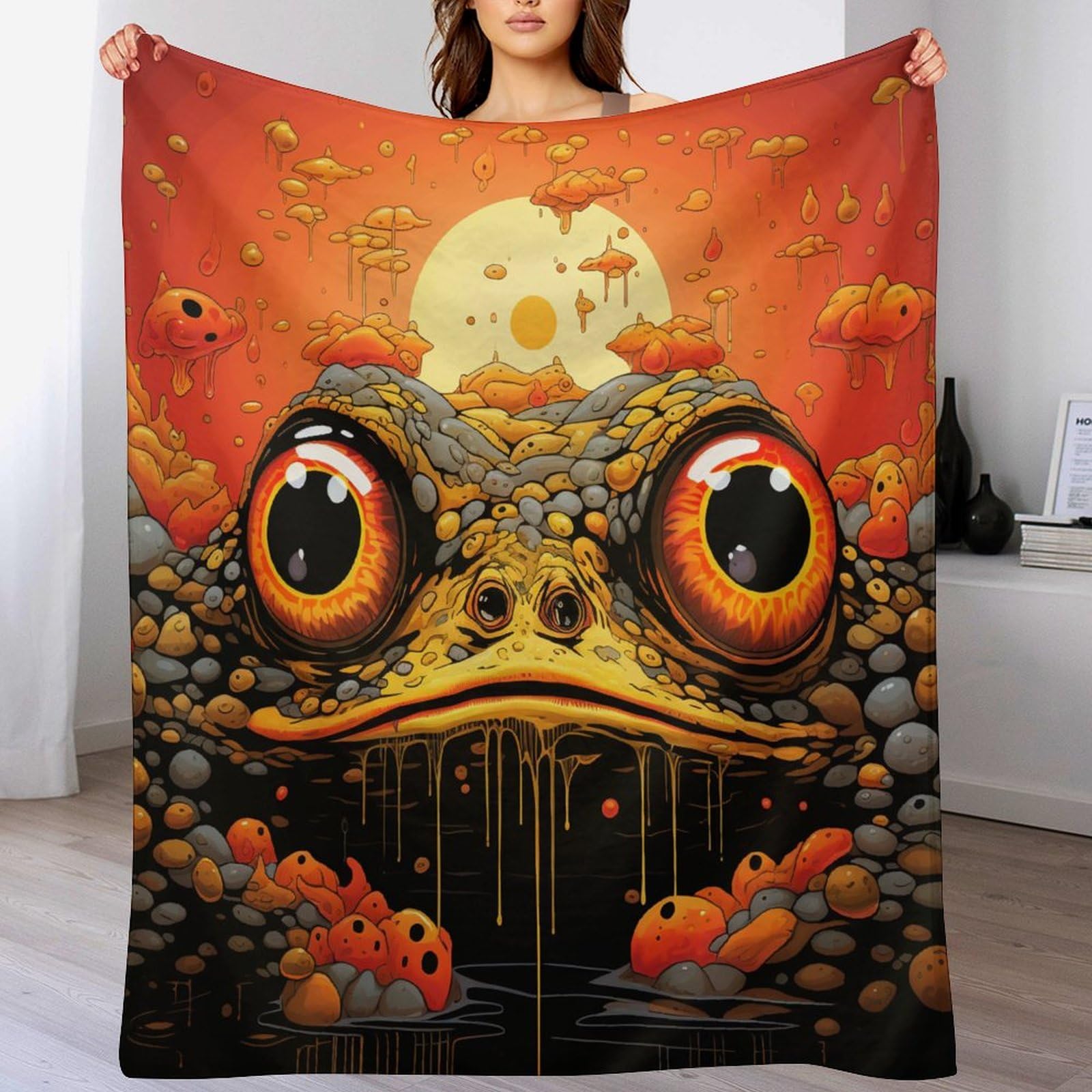 Couverture grenouille 3D chaude et légère pour éliminer la fraîcheur du soir