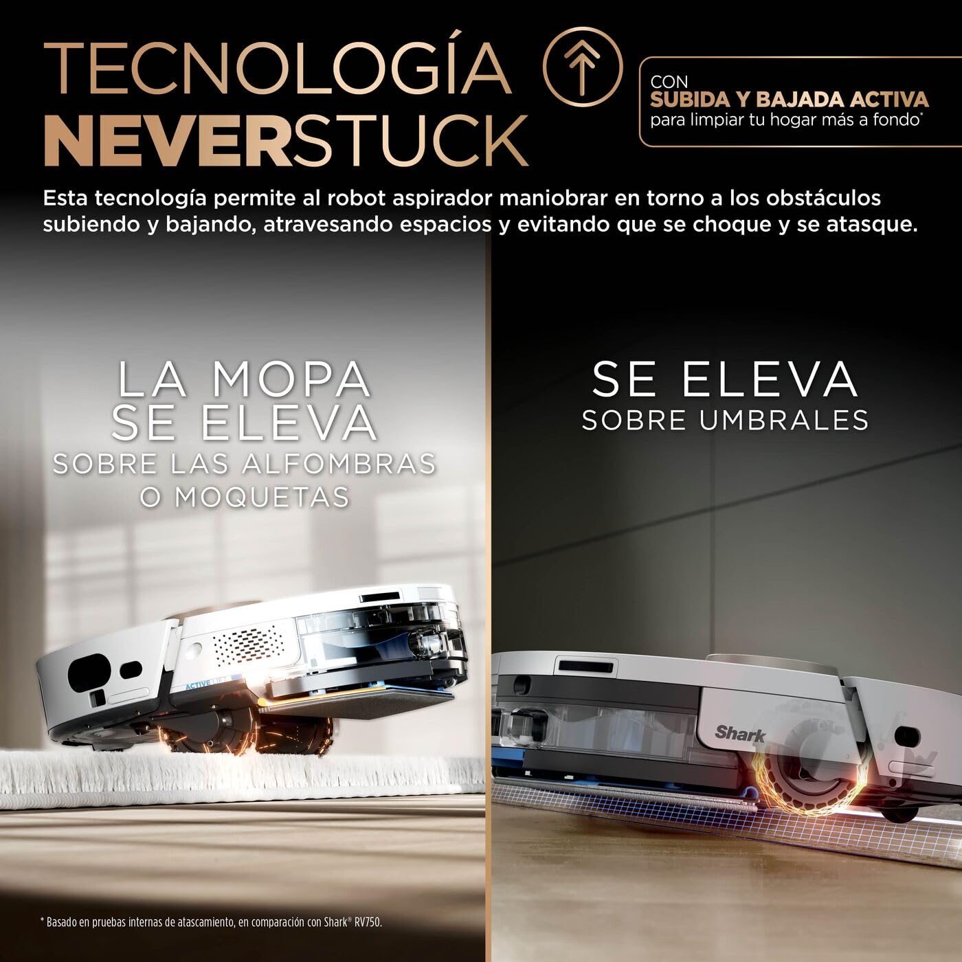 Shark PowerDetect, Robot Aspirador y Mopa 2 en 1, Blanco, AV2800ZEEUWH | Base NeverTouch Pro con Limpieza, Carga y Vaciado Automáticos, 60 Días, Navegación 3D y LiDAR, NeverStuck, Wifi/app