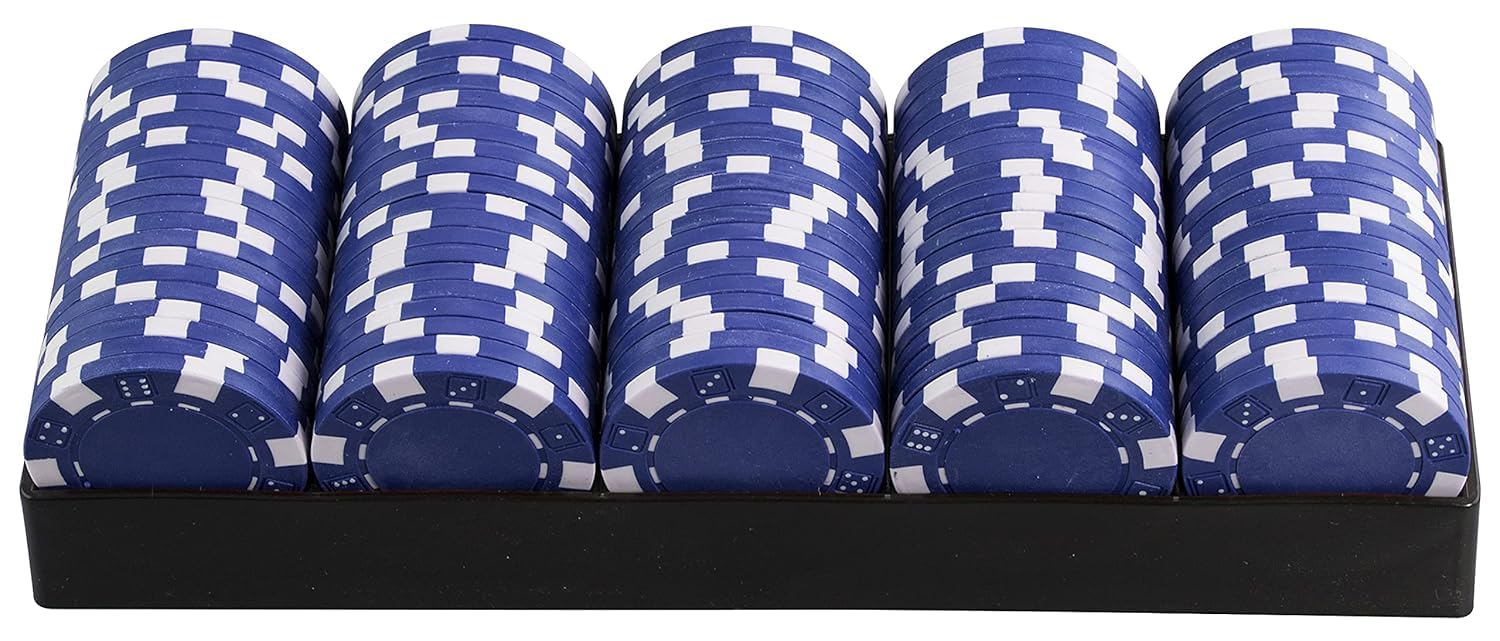 FEXXA Poker chip Casino Style Chips Set | 11.5 Gram Poker Chips Set (50, Blue)
