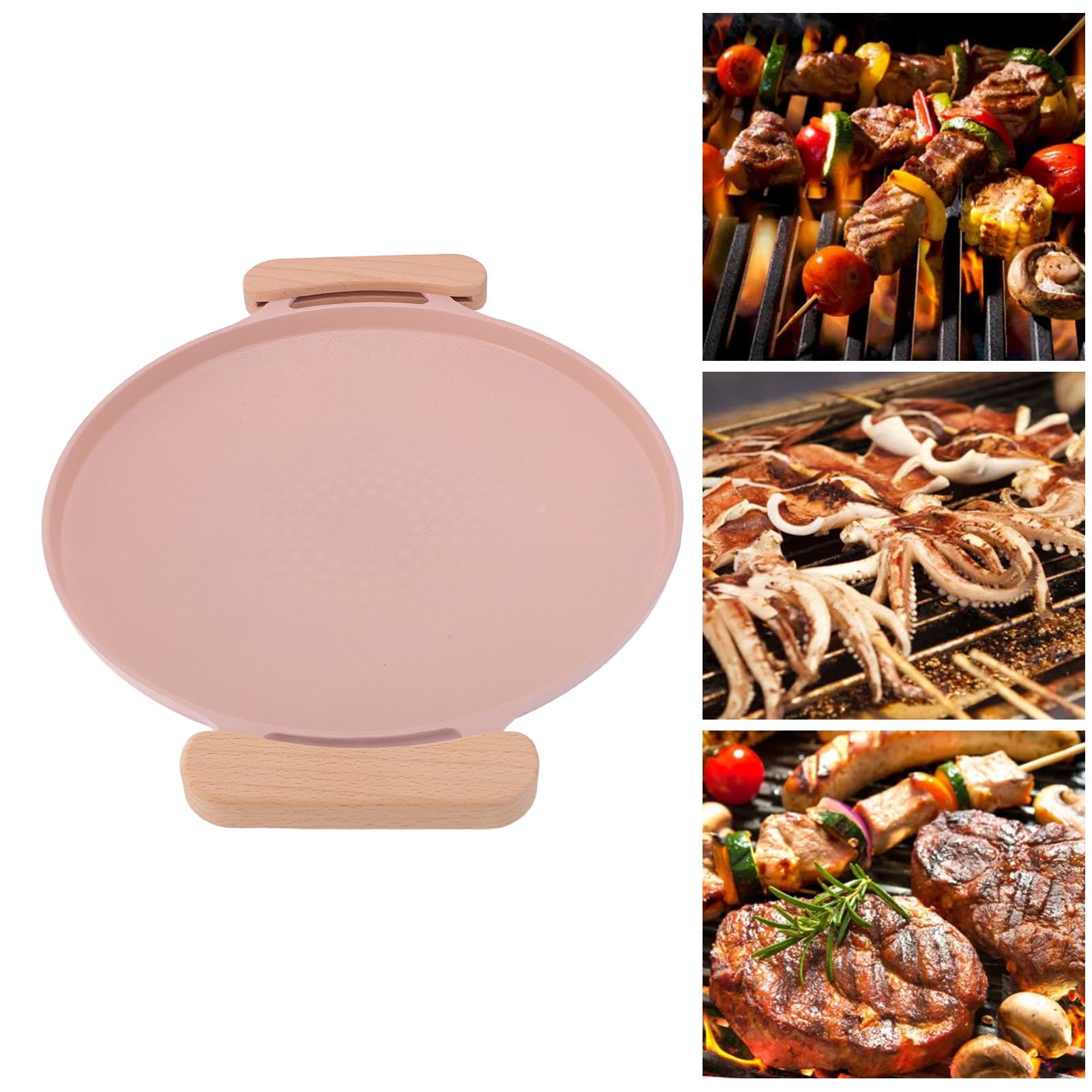 Nieprzywierająca koreańska patelnia do grilla, przenośna aluminiowa płyta grillowa z uchwytami, równomierne rozprowadzanie ciepła, idealna do grillowania wewnątrz i na zewnątrz, idealna na spotkania