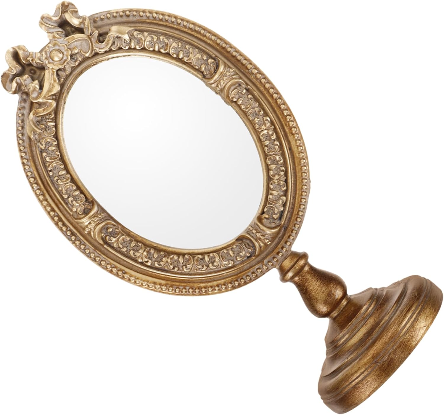 Handheld Makeup Mirror Decorative Resin Vanity European Style