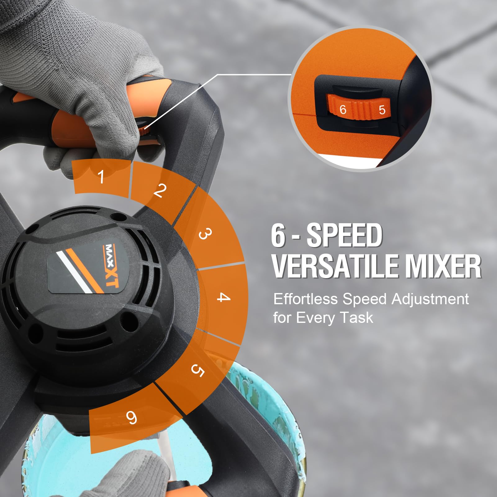 MAXXT Malaxeur 1400W avec Boîte de Vitesses 2 Vitesses & Démarrage Progressif | Compatibilité M14 | Moteur à Service Continu | Inclus Hélice 140mm + 2 Clés | Vitesse à Vide 0-480/800 tr/min | 220-240V