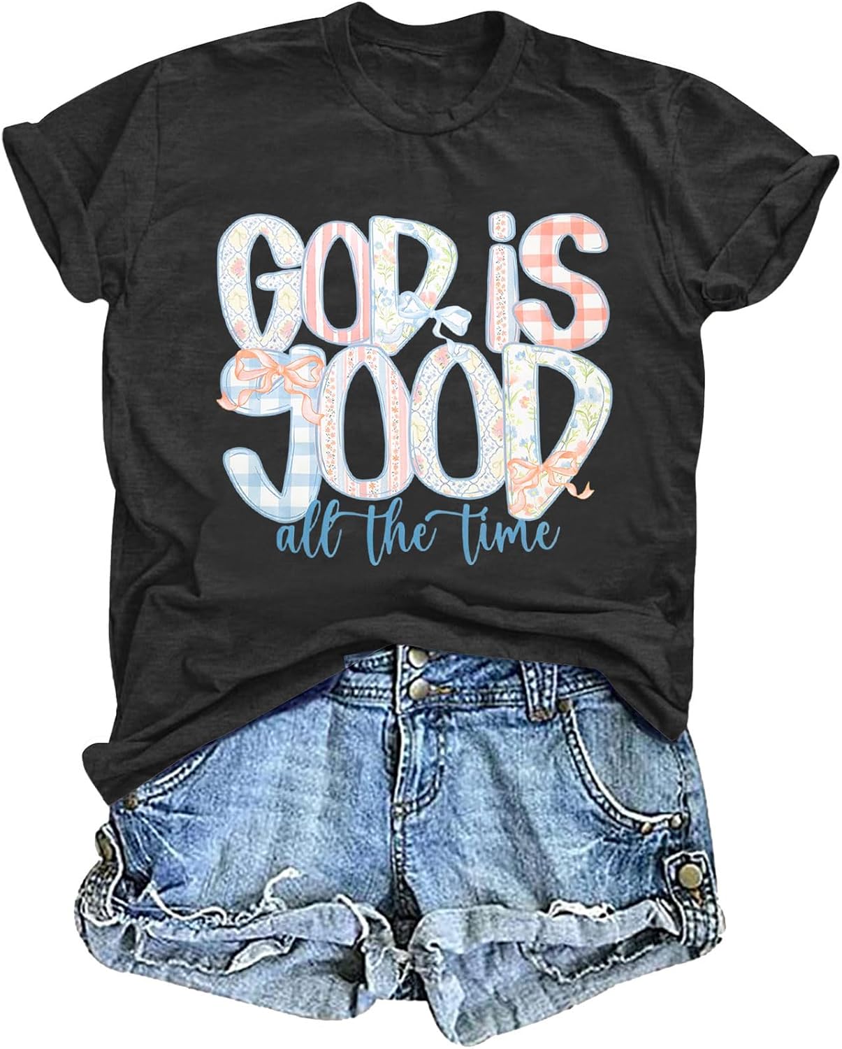 Christian Shirts for Women God is Good Shirt Religious Faith Saying Tee Bible Verse Inspirational Tops