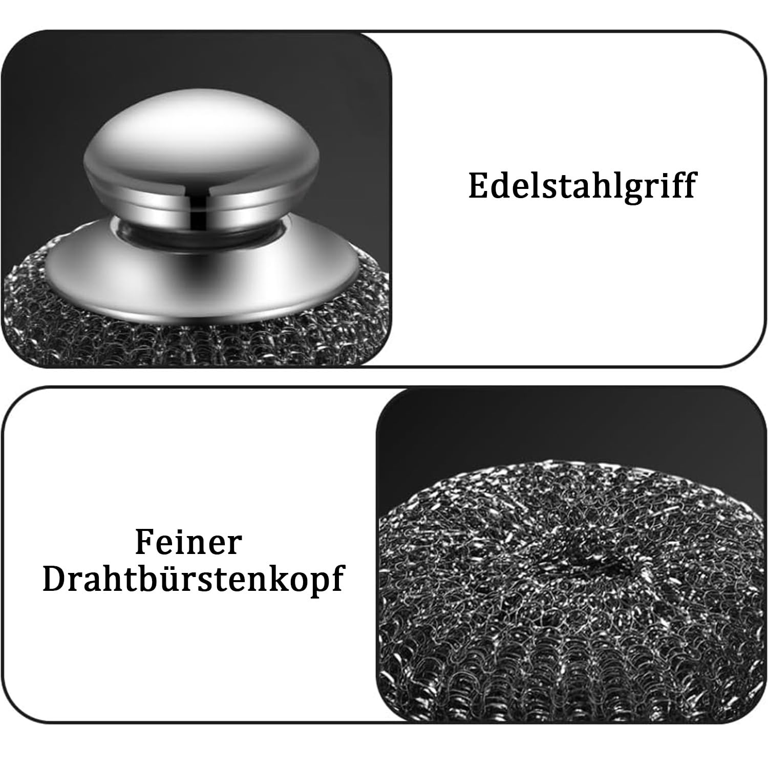 Steel Wool Scrubber, Stainless Steel Scourers With Handle, Stainless Steel Wool Scrubber Handle - Image 3
