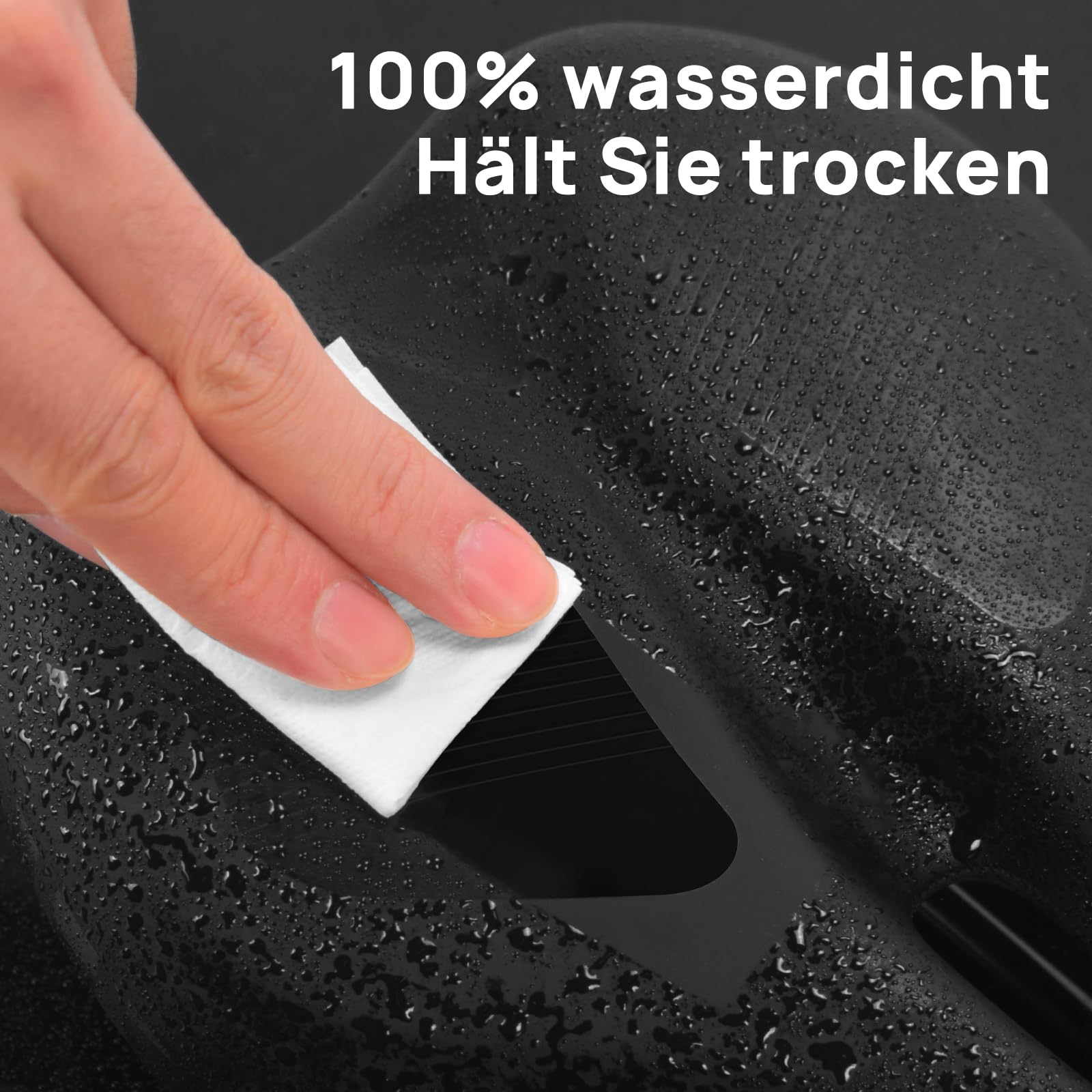 FIFTY-FIFTY Fahrrad Sattel, Komfortabler Memory Foam MTB Sattel, Atmungsaktiver wasserdichter Fahrradsattel für Männer und Frauen, Kompatibel mit MTB, Rennrad, E-Bike