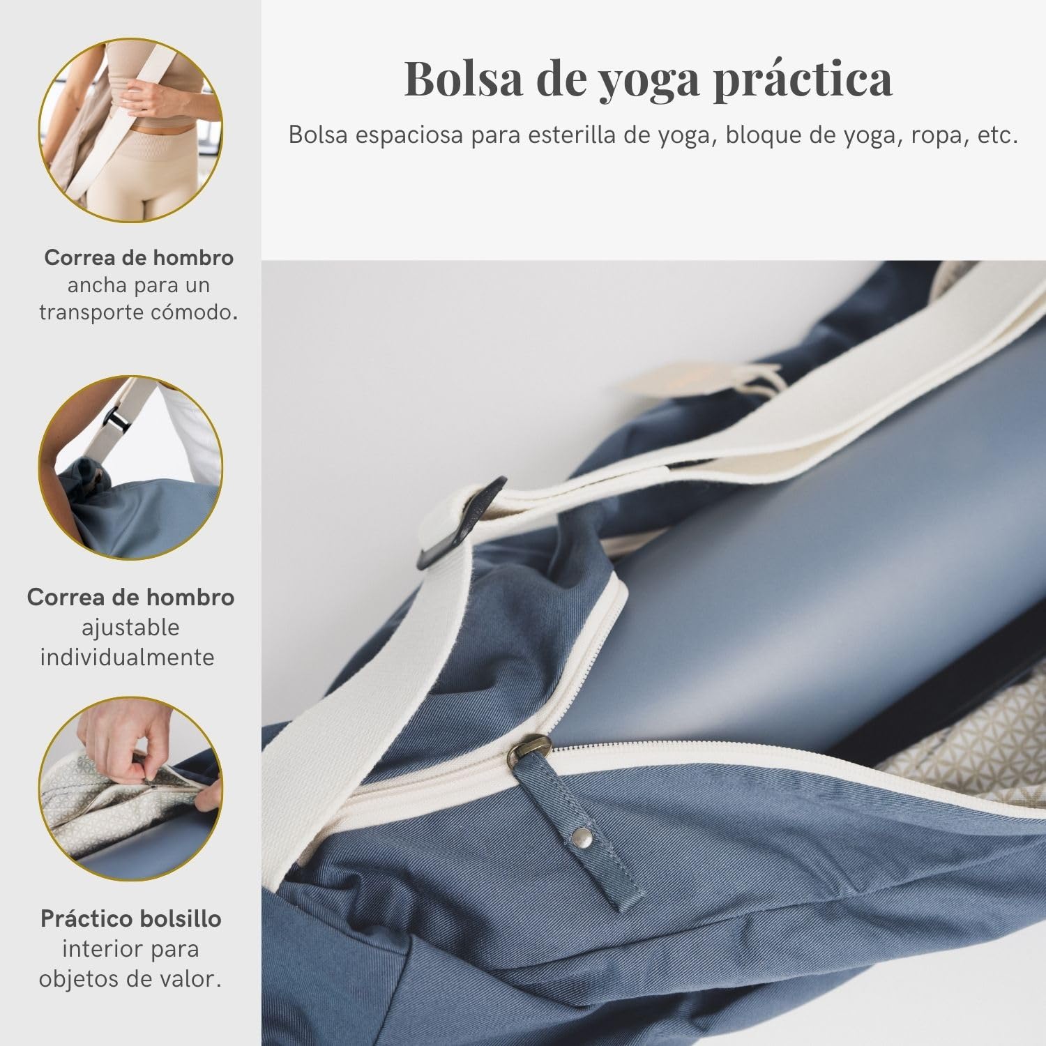 Lotuscrafts Bolsa Yoga para Esterilla PUNE - Justa y Ecológica - Funda Esterilla Yoga - Bolsa Esterilla Yoga - Bolsa para Esterilla De Yoga y Accesorios Yoga - Yoga Mat Bag