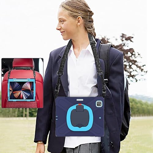 Vista 44 de Funda para iPad (A16) de 11 pulgadas 2025, Aslo para iPad 10 de 10.9 pulgadas 2022, funda resistente a prueba de golpes, soporte giratorio, soporte