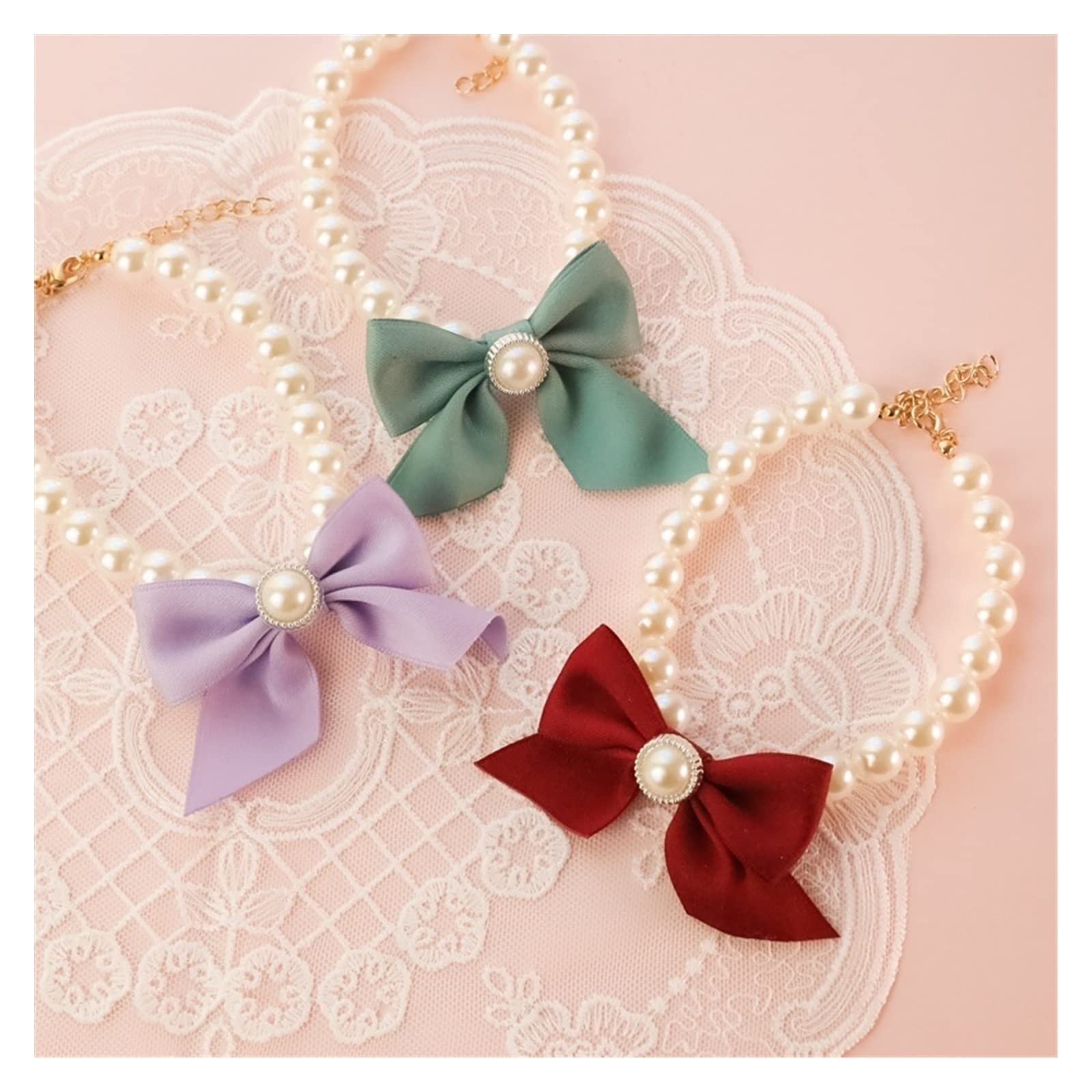 Katzenhalsband Mit Erdbeer-Fliege | Rosa, Verstellbar (bis Ca. 30 Cm) | Weiches Material | Für Kätzchen & Kleine Hunde