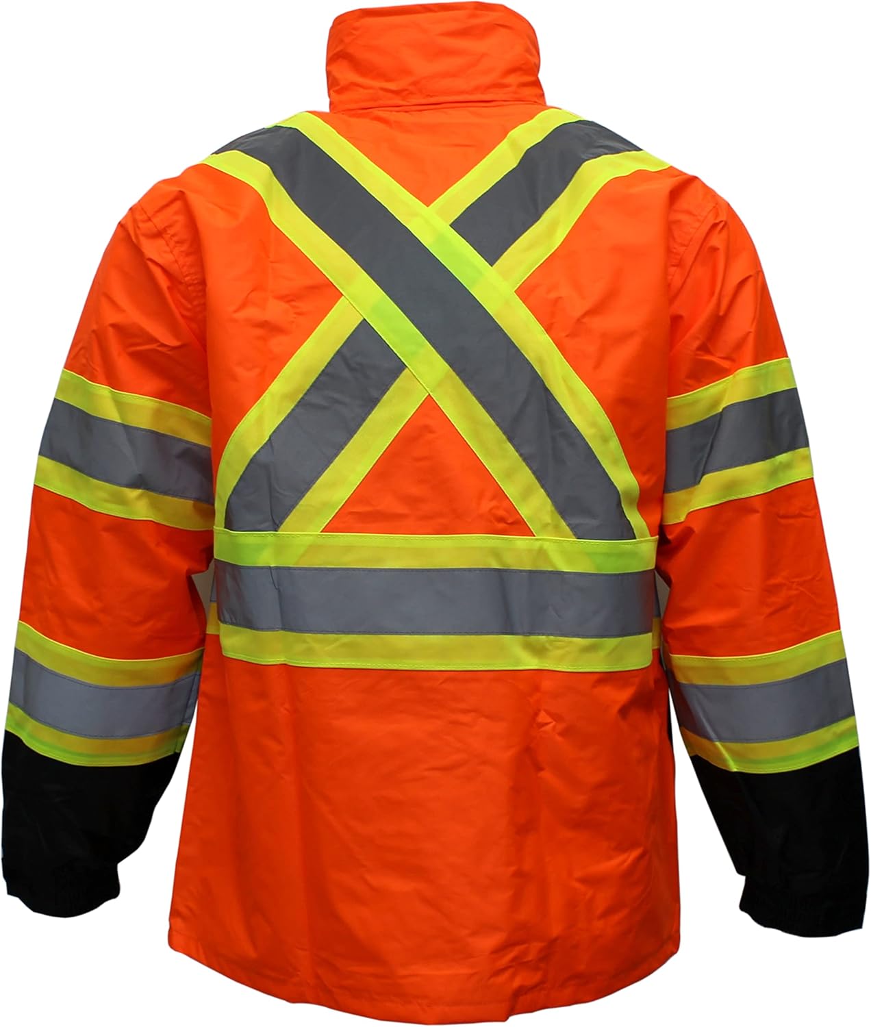 RK SAFETY Class 3 X pattern Safety Rain Suits with High visibility and black bottom