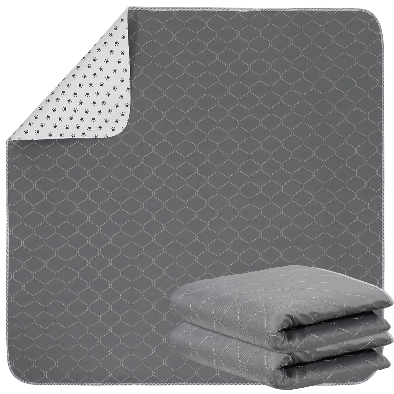 Washable Pee Pads for Dogs, Reusable Pee Mats for Dogs, Puppy Pads Super Water Absorption Puppy Pee Rugs Easier to Dry, Wee Wee Pads for Dogs Non-Slip, Pet Training Pad Whelping Playpen Dog Crate