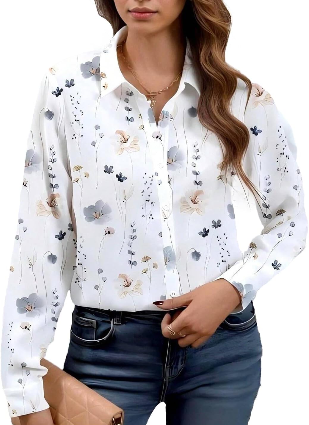 VAVONNE Blouses for Women Dressy Casual, Button Down Shirts, Womens Fashion Trendy Tops - Image 3