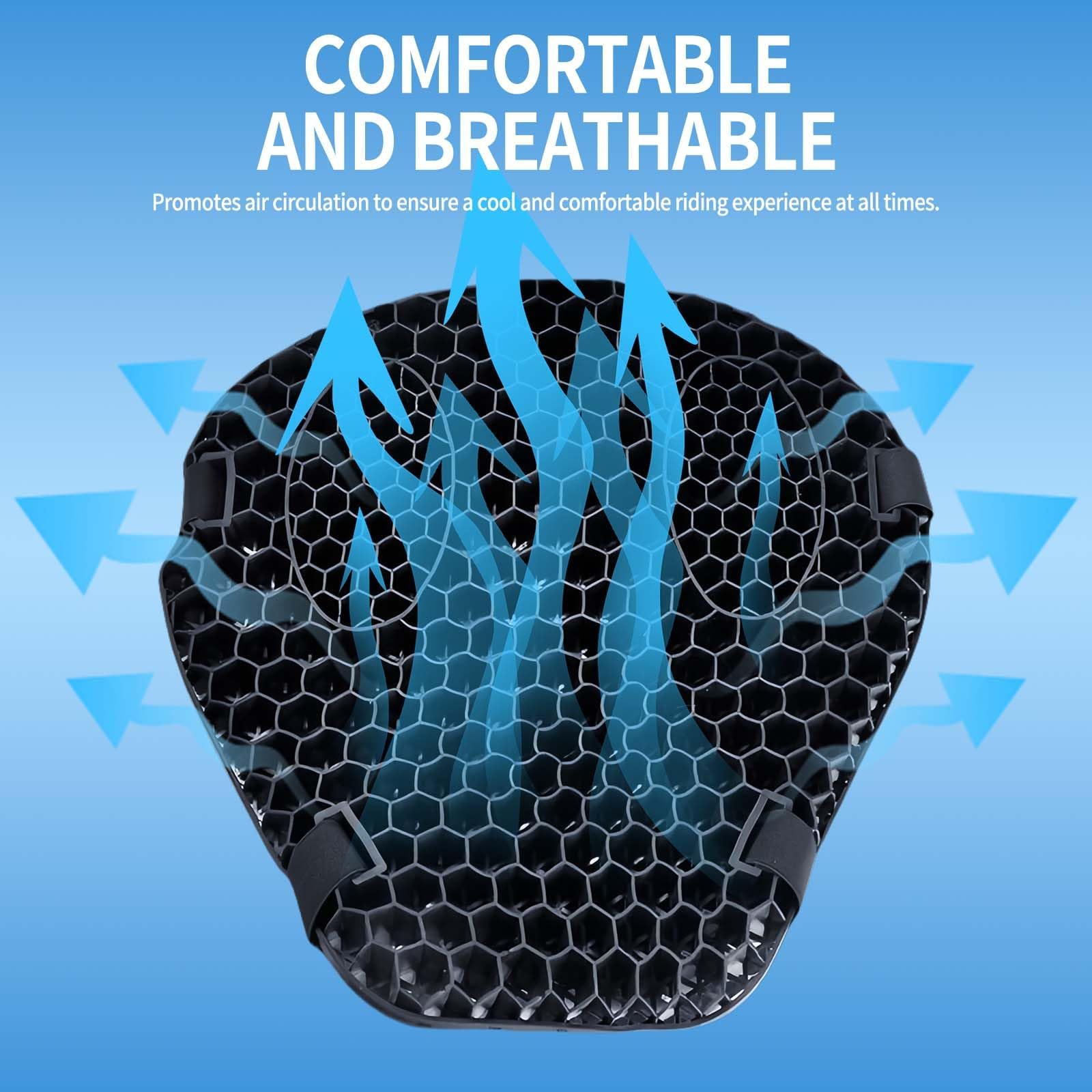Coussin de siège de moto en gel pliable, protection de siège de moto, coussin de siège en gel pour moto, respirant et confortable pour une longue durée