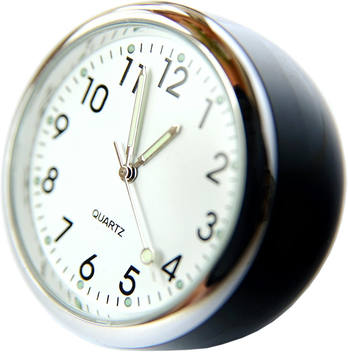 superzubehoer AT7 Quartz Car Clock Analog cockpit Dashboard White
