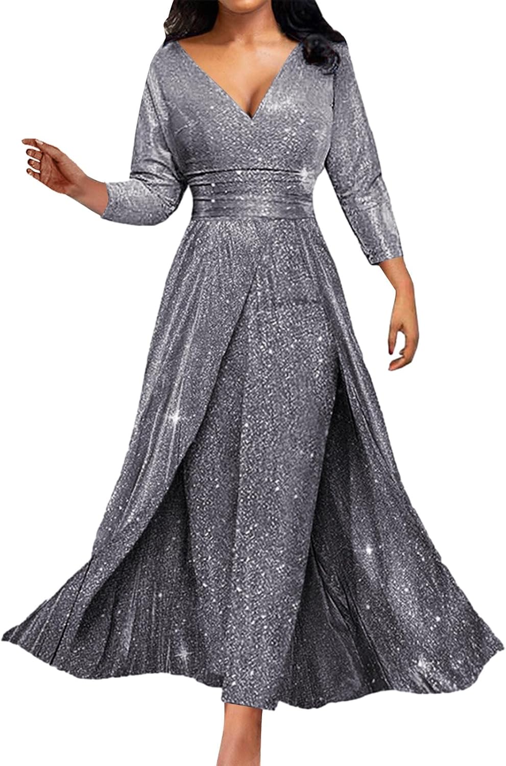 2 Piece Jumpsuit Mother of the Bride Dresses Pant Suits for Wedding Guest Groom Dress Formal Outfit Sets with Overskirt