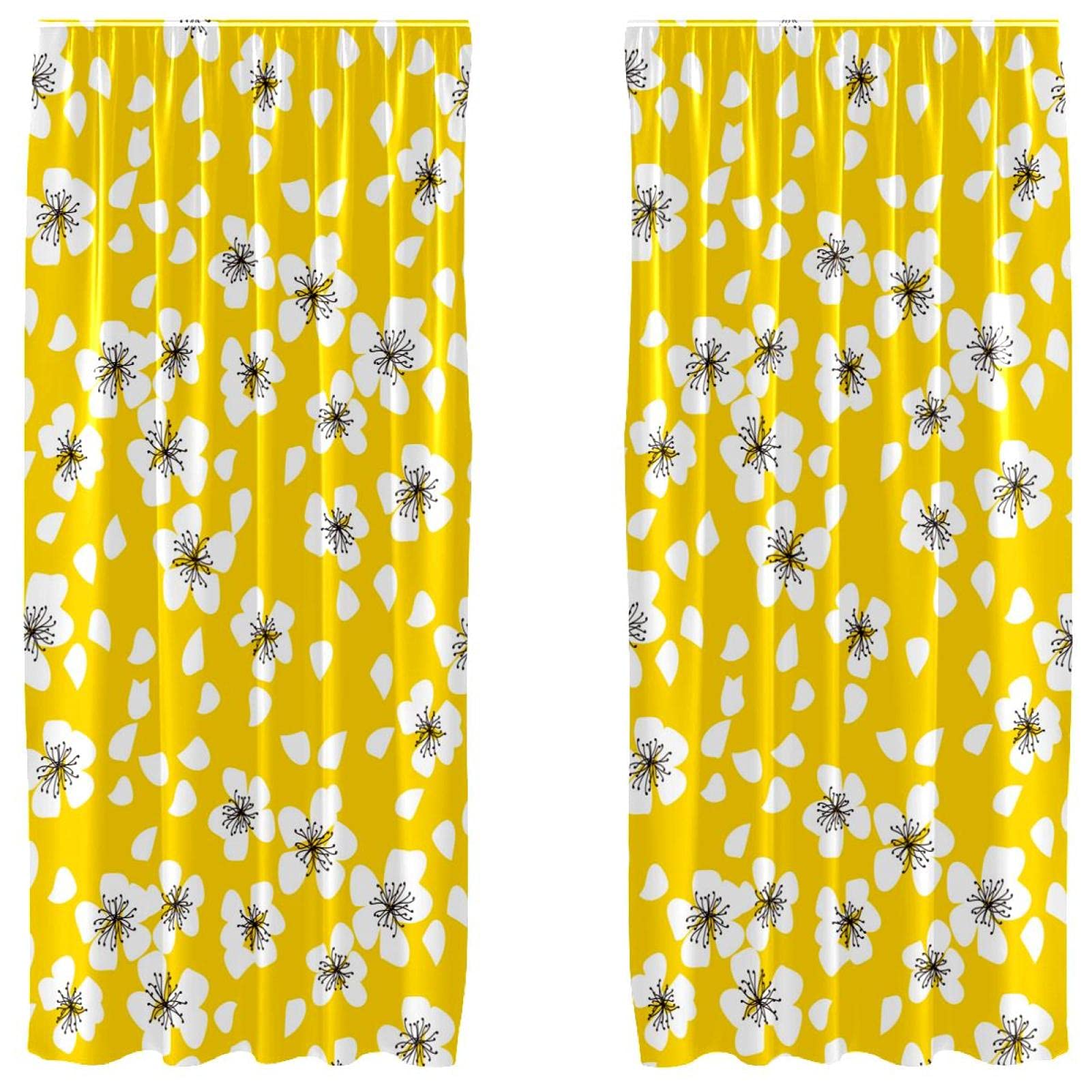 Rideaux pour chambre à coucher jaune 139x213cm pour une ambiance cosy